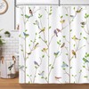 Bonhause Bird Shower Curtain, Spring Birds on Tree with Green