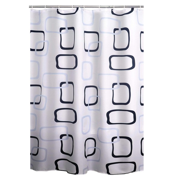 RIDDER Shower Curtain Textile Geo Blue 180 x 200 cm