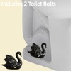 Floor Caps,Toilet Bolt Caps Decorative,Toilet Screw Cover Caps (Black Swan)