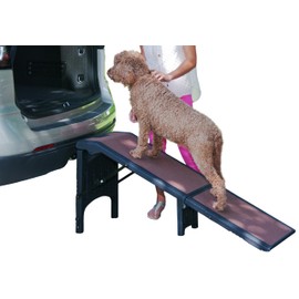 Pet Gear Free Standing Pet Ramp for Cats and Dogs, No Assembly Required, Easy Fold for Storage or Travel, Portable, Espresso