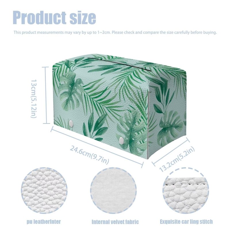 COEQINE Tissue Box Cover Rectangular,Summer Hawaiian Style Theme Tissue Box