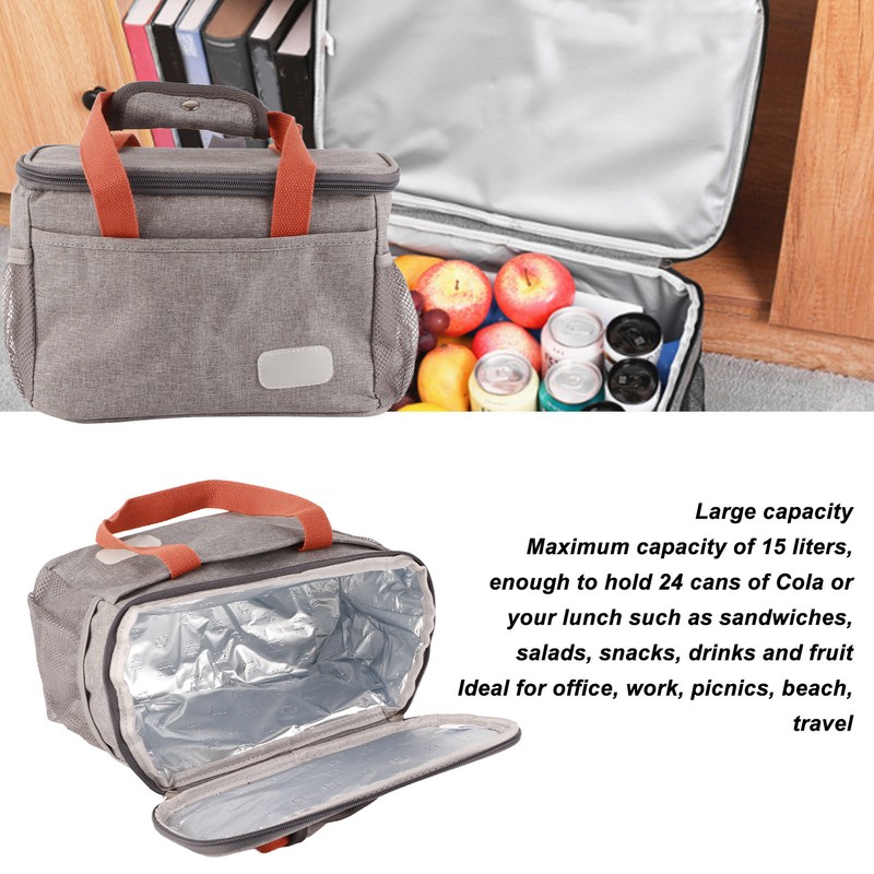 15L Insulated Lunch Bag Thicken Waterproof Aluminum Foil Portable Large