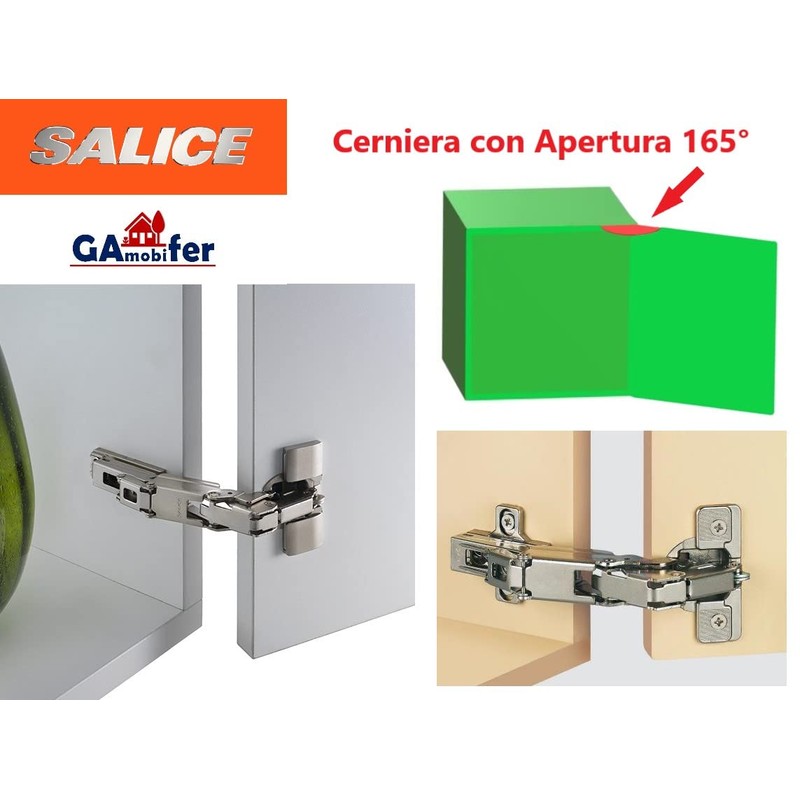 SALICE Hinges for Doors with Large Opening up to 165°,