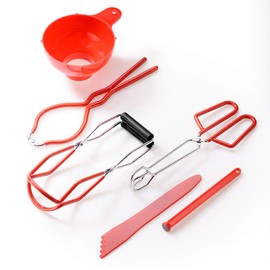 Super Ma Canning Kit 6 Pcs Canning Supplies Home Canning Equipment Includes Funnel for Wide Mouth, Jar Lifter, Jar Wrench, Lid Lifter, Jar Tongs and Bubble Popper