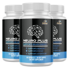Pelican Vitamins Neuro Plus- Nerve Health Support- 3 Bottles- 180 Capsules