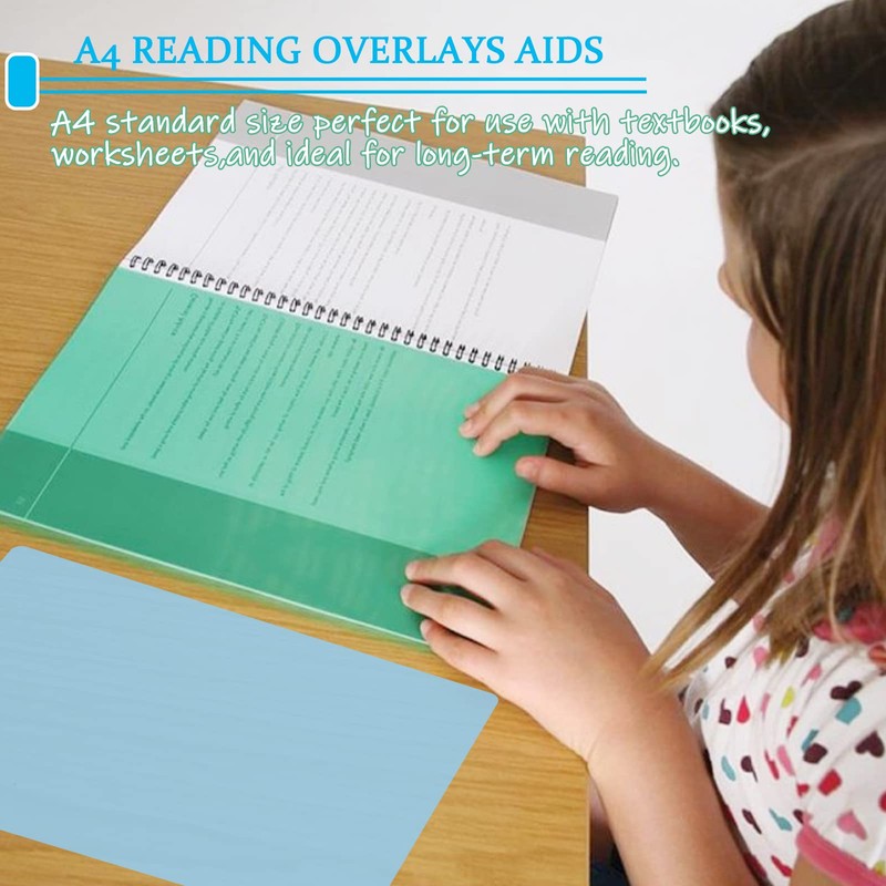 Wendergo 8x A4 Colour Overlays for Dyslexia, Dyslexia Reading Overlays