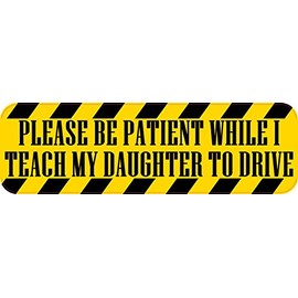 StickerTalk Teaching My Daughter to Drive Vinyl Sticker, 10 inches by 3 inches