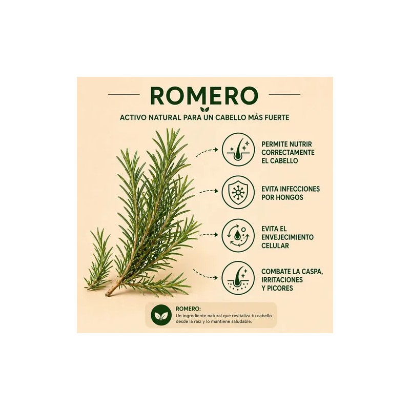 Shampoo Secreto Herbal con Extractos Naturales de Romero y Cola
