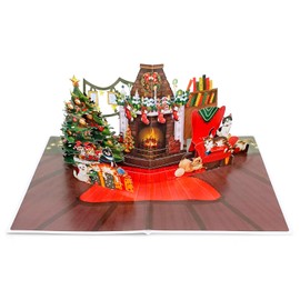 CUTPOPUP Fireplace Christmas Cards, 3D Xmas Cards 2024, Merry Christmas Pop Up Cards, Christmas Cards for Her, Him, Wife, Husband, Mum, Dad (Fireplace) US8-CN298UK