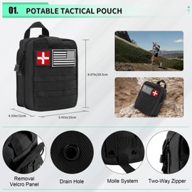 171PCS Survival First Aid Kit with Survival Gear, First Aid Supplies, Emergency Tent, and MOLLE Nylon Bag, Ideal for Car, Travel, Home, Outdoor Adventures, for Men, Christmas, Teens