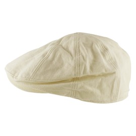 Morehats 100% Cotton Canvas Newsboy Cap Gatsby Golf Hat - Off White