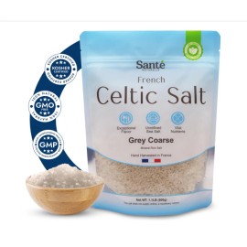 Sante Naturelle Celtic Salt - 1.1Lb (18Oz) Grey Coarse Sea Salt, Unrefined French Celtic Sea Sal