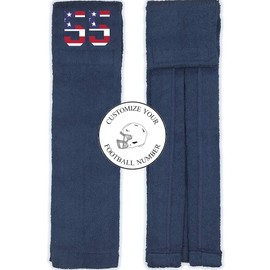 Player Number Football Towel Navy Blue w/USA American Flag Number - Customize Your Number (55)