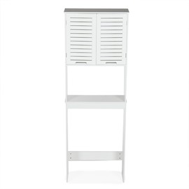 Home Basics, (White Toilet Storage Cabinet