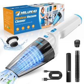 Milunho Powerful Handheld Vacuum Cordless, 9500PA Rechargeable Car Vacuum Portable Cordless, Lightweight & Portable Mini Handheld Vacuum Cleaner with Large-Capacity Battery for Car/Home/Pet