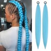 Extension per capelli sintetiche, colore blu, per trecce e coda
