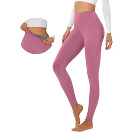 ALASTONE Women's High Waisted Yoga Pants - Tummy Control, Butt Lift, Gym & Casual Work Leggings (Pink XL)