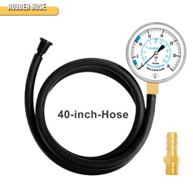UHARBOUR Manometer Gas Pressure Tester, Manometer LP Gas Pressure Tester Gauge 0-35" W.C, 1/8" NPT Fitting with Barbed Connection, 40" Hose