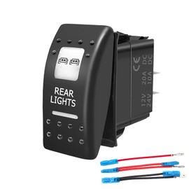 FXC LED Light Bar + Rear Lights Waterproof Rocker Switch On/Off 5 PIN SPST Switches w/Orange Backlit 12V 24V Toggle Switches Compatible for Polaris RZR Can-Am ATV UTV Car Truck Rv