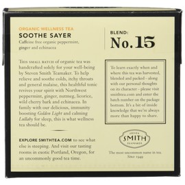 STEVEN SMITH TEAMAKER Smith Teamaker Organic Soothe Sayer No. 15 (Caffeine-free Organic Wellness Tea), 1.05 Oz, 15Count