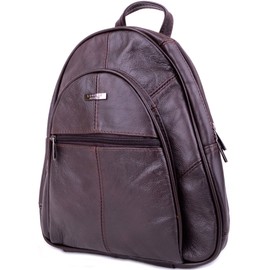 Ladies/Womens Genuine Leather Travel/Work/Holiday Rucksack/Backpack - Dark Brown