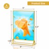 6 Pack Acrylic Gold Sign Holder, 5x7 inch Clear Double