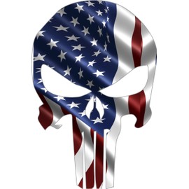 cbcdecals - American Flag Skull Vinyl Decal Car & Truck Window Sticker
