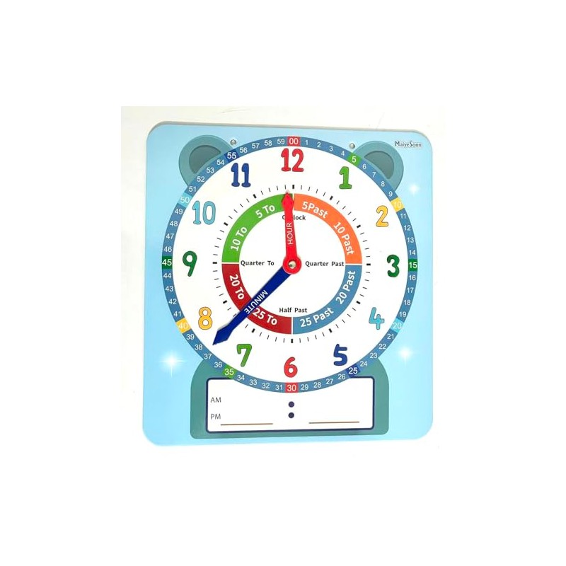 Teaching Clocks for Kids, Large Magnetic Writable Dry Erase Learning