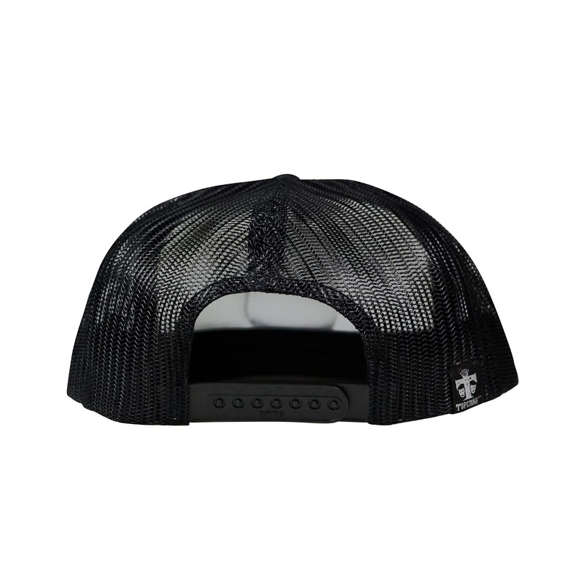 TOPSTONE Horror Skull Patch Snapback Trucker Hat White