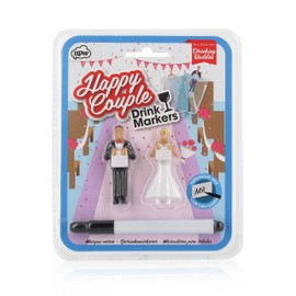 NPW-USA NPW61307 NPW Cocktail/Wine Glass Markers, Happy Couple