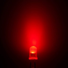 CHANZON 100 pcs 5mm Blinking Red LED Diode Lights 1.5Hz Flashing (Diffused Lens Round DC 2V 20mA) Bright Lighting Bulb Lamps Electronics Components Indicator Light Emitting Diodes