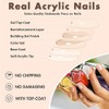 Uñas Postizas De Color Marrón Claro Con Forma De Almendra,