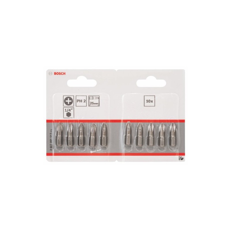 Bosch Professional 2607001512 10-Piece Screwdriver Bit (Ph2)