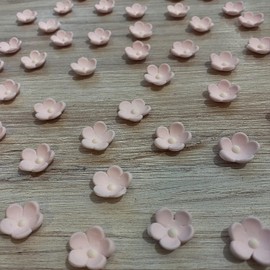 Set of 50 Edible Blossom Cupcake Toppers - Small 3/4th inch Blush Pink