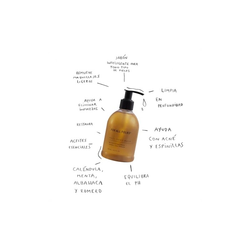 Jabón Líquido 100% natural para cara y cuerpo a base