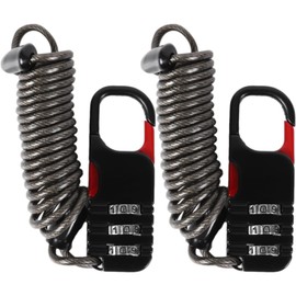 Amazing Harmony Padlock Dial 3 Digit Wire Lock Bicycle Security Key Lock Bike Cable Travel Suitcase (Black x 2 Pack)