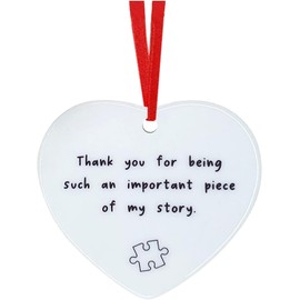 White Acrylic Heart Shape Hanging Ornament I Wish You Lived Next Door Ornament Home Décor Accents Christmas Tree Hanging Ornament Gift for Family Friends