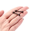 PEAKLINK Black Titanium Nipple Bars 16 Gauge Straight Internally Threaded