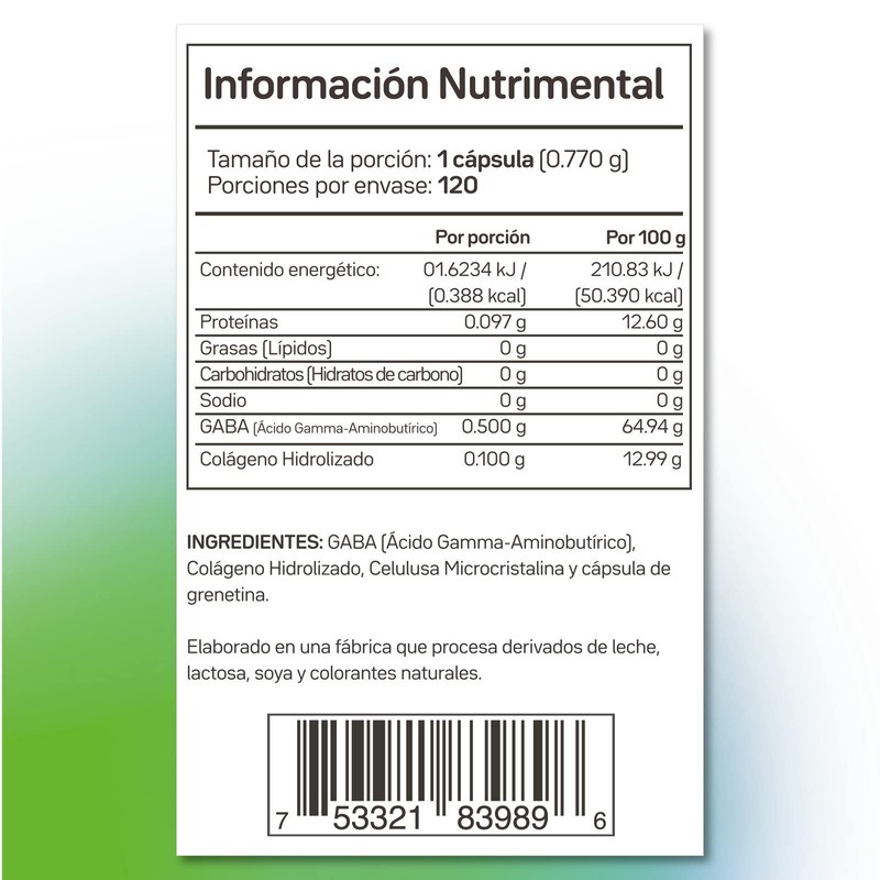 HMB Ácido Beta-Hidroxi Beta-Metilbutírico 120 cápsulas de 500 mg c/u