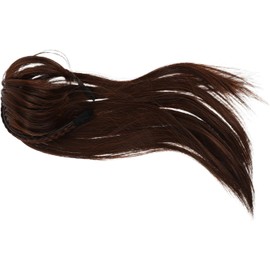 Peluca con Diadema Trenzada Marrón con Clip Invisible Tupé Liso con Flequillo Fácil de Usar para Mujeres Mejora Volumen y Cubre Canas