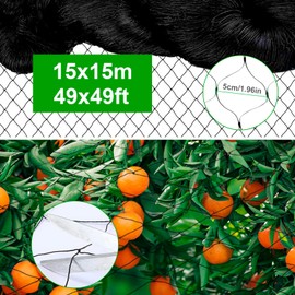 Jiahm Bird Protection Net, 15 m x 15 m, 5 x 5 cm Mesh Size, Narrow Mesh, Weather and UV-Resistant Bird Nets, Protective Net, Chicken Net, Pond Net, Garden Net, Poultry Net, Balcony Net