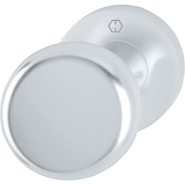 Hoppe Door Knob on Round Rose | Cylinder | Aluminium Silver Anodised | Fix Button Pack of 1