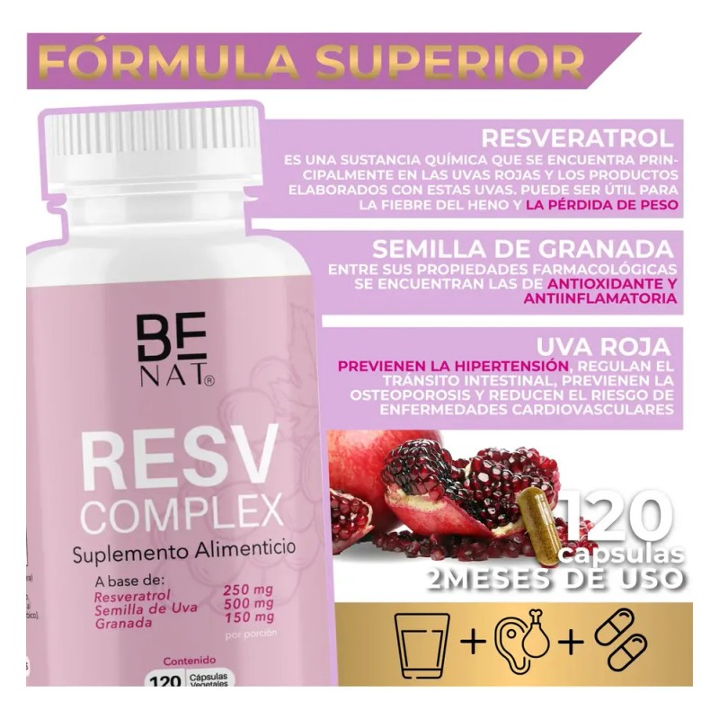 Suplemento en cápsula Benat Suplementos Semilla de Uva de Resv