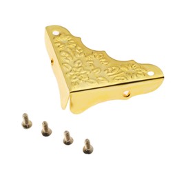24 Packs Gold Antique Corner Protectors, 37 * 37mm,Mgoodoo Vintage Iron Corner Decorative Protector for Decorative Jewelry Wine Gift Wood Box Picture Frame Corner Protector Guard Including 96 Nails