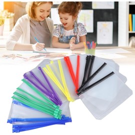 Sobres de Plástico con Cremallera Tamaño A6, Organizados e Impermeables, Juego de 31 Carpetas con Cremallera Translúcidas Multicolores, Ideales para Uso en Oficinas, Aulas y