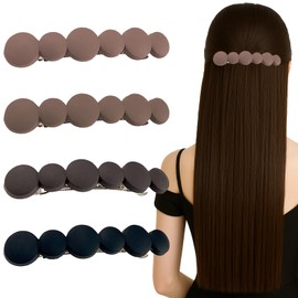 French Hair Pin, Haarspangen Damen, 4 Stück Haarklammer in Verschiedenen Farben, Aüßes Rundes Design Rutschfeste Mädchen Haarklammer Klein, Haarklammern Klein für Mädchen und Frauen