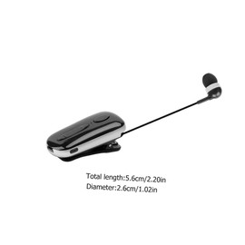 SHINEOFI 1 Set Wireless Retractable Earbud Headphones for Sports Lightweight Clip Design Comfortable Fit for Running and Workouts Black Color for Hands Calls