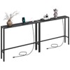MAHANCRIS 2 Pack Narrow Console Sofa Table with Charging Station,