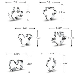Set of 6 animal cookie cutters, stainless steel mouse cutter set, DIY fondant cookie cutter, mouse cutter set for children, DIY fondant cookie cutter