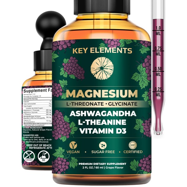 KEY ELEMENTS Liquid Magnesium L-Threonate with Magnesium Glycinate for Sleep